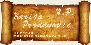 Marija Prodanović vizit kartica